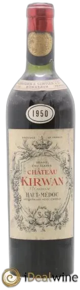 vue du vin Haut Médoc Chateau Kirwan 1950
