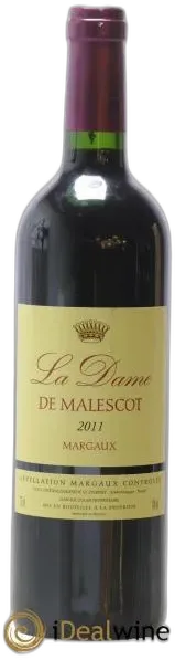 vue du vin la Dame de Malescot 2011
