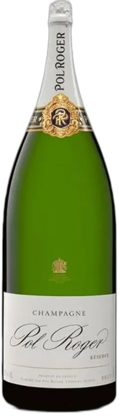 vue du vin Brut Réserve Pol Roger Nabuchodonosor Cassa di Legno