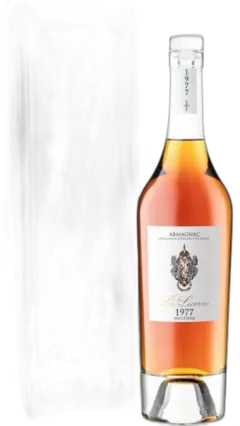 image du vin la Licorne Armagnac Millesime 1977 in Cassa di Legno Sasu un Petit Grain