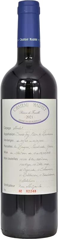 image du vin Martet Réserve Famille 21 Ste Foy bd 2021