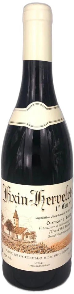 vue du vin Aoc Fixin 1er Cru "les Hervelets" Domaine Bart