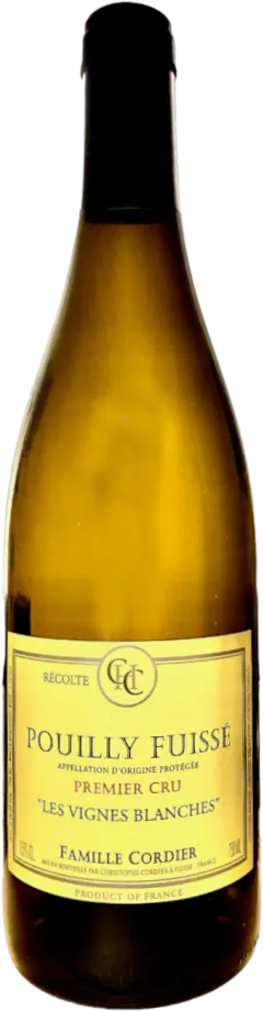 vue du vin Aoc Pouilly-Fuissé 1er Cru Vignes Blanches Domaine Cordier Père et Fils