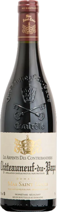 vue du vin Châteauneuf-du-Pape les Arpents des Contrebandiers Domaine Mas Saint Louis