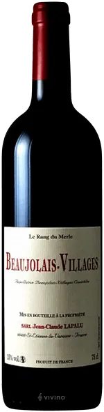 photo du vin Aoc Beaujolais-Villages le Rang du Merle Jean-Claude Lapalu