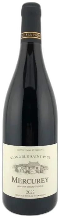 capture du vin Vignoble Saint Paul 2022 Mercurey Vin Rouge de Bourgogne