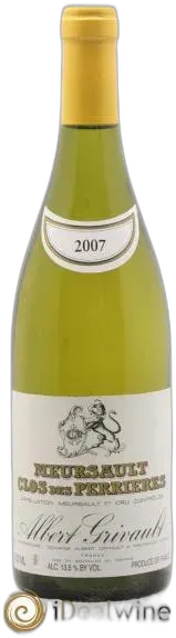aperçu du vin Meursault 1er Cru Clos des Perrières Monopole Albert Grivault 2007