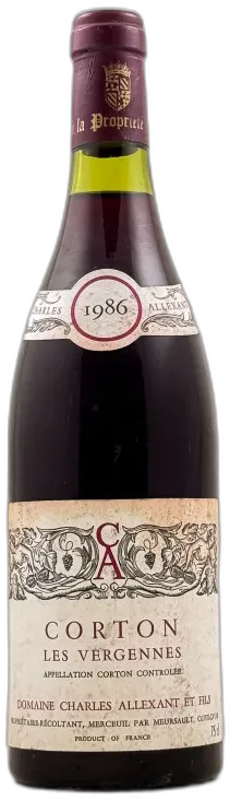 illustration du vin Allexant Corton "Vergennes" 1986