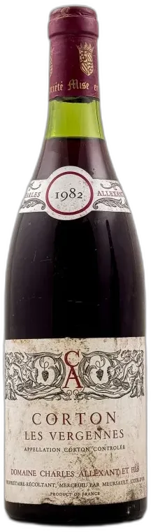 photos du vin Allexant Corton "Vergennes" 1982