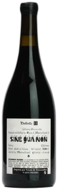 photos du vin Sine Qua Non Distenta ii Grenache
