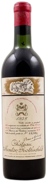 image du vin Mouton Rothschild Pauillac 1958
