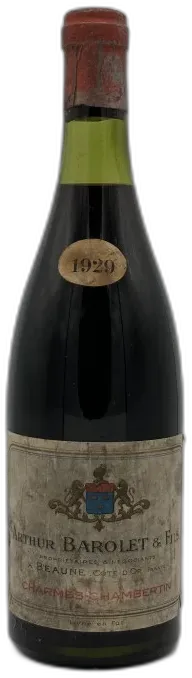 photo du vin Charmes Chambertin Grand Cru 1929 Arthur Barolet & Fils