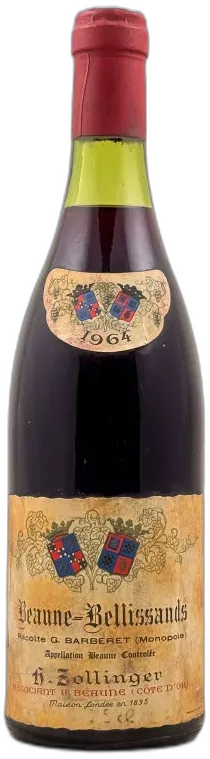 photos du vin Zollinger Beaune 1er Cru "Belissand" 1964
