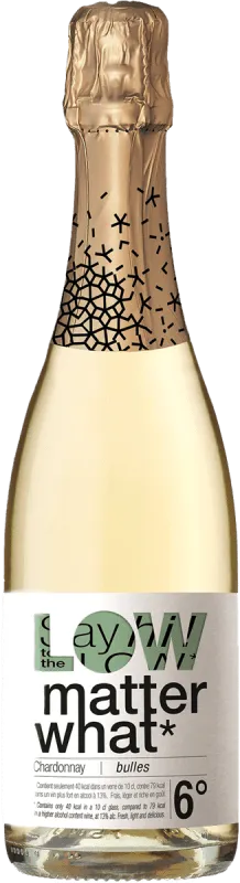capture du vin Low Matter What* Chardonnay Bulles, Non Mill, Vin de France Partiellement Désalcoolisé Gaziéfié, Blanc