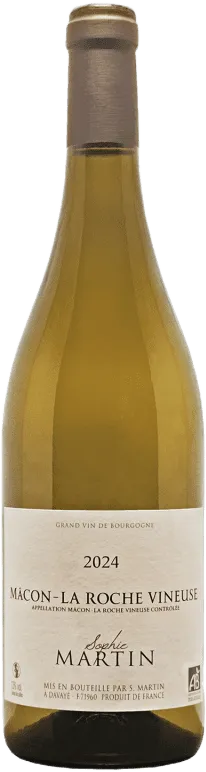 vue du vin Sophie Martin, a O.p Mâcon la Roche Vineuse, Vin Blanc
