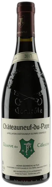 vue du vin Châteauneuf-du-Pape Réserve des Céléstins 2017