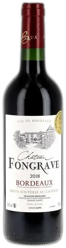 image du vin Bordeaux Aoc Château Fongrave 2018