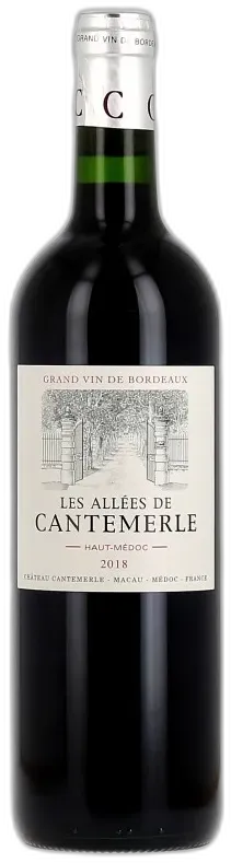capture du vin Haut Médoc Aoc les Allées de Cantemerle 2018