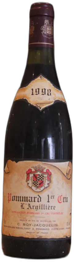 vue du vin Pommard 1er Cru l Argilliere 1998 Roy Jacquelin