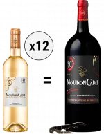 illustration du vin Pack Mouton Cadet Blanc 2025 Couteau Sommelier Offert 1 Magnum Offert
