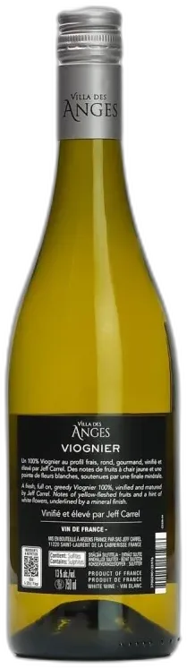 image du vin Villa des Anges Viognier Jeff Carrel