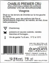 photo Chablis Premier Cru Vosgros Blanc 2022