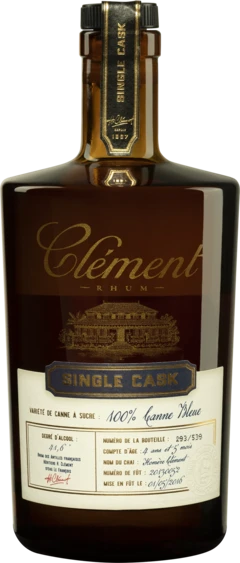 photo Clément Rhum Vieux Agricole de Martinique “ Canne Bleue Single Cask“ Brun 41 6°