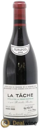 image du vin la Tâche Grand Cru Domaine de la Romanée-Conti