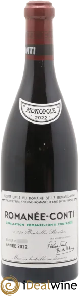 photo du vin Romanée-Conti Grand Cru Domaine de la Romanée-Conti