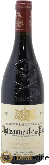 vue du vin Châteauneuf-du-Pape les Arpents des Contrebandiers Mas Saint-Louis