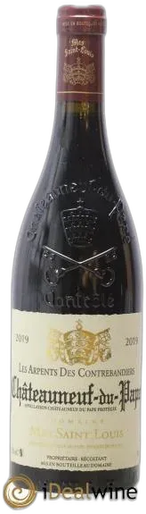vue du vin Châteauneuf-du-Pape les Arpents des Contrebandiers Mas Saint-Louis