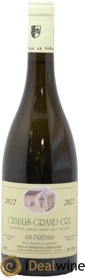 photos du vin Chablis Grand Cru les Preuses Jean & Sébastien Dauvissat