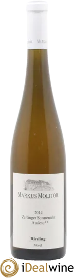 photo du vin Riesling Markus Molitor Zeltinger Sonnenuhr Auslese White Capsule°°
