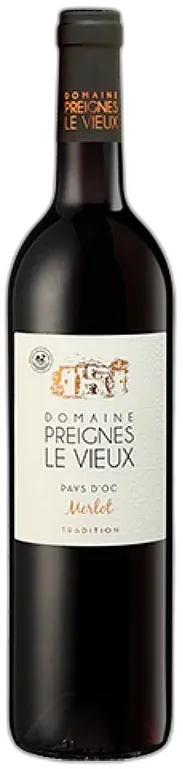 image du vin Preignes Tradition Merlot Igp Pays d’oc Rouge