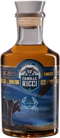 photo Famille Ricci Rhum Vieux de Mélasse de la Martinique “Zodiac 2023 Cancer“ Brun 2008 60 2° Giftbox