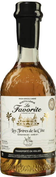 photo la Favorite Rhum Agricole de Martinique “les Frères de la Côte Navigation 2021 Cuvée N°1“ Brun 2020 67 6°