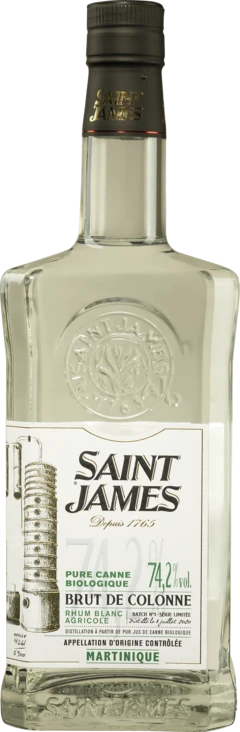 photo Saint James Rhum Vieux Agricole de Martinique “Brut de Colonne Batch N°1 Bio“ Blanc 74 2°