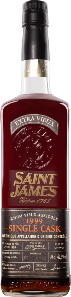 photo Saint James Rhum Vieux Agricole de Martinique “Single Cask“ Brun 1999 42 9° Giftbox