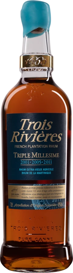 photo Trois Rivières Rhum Vieux Agricole de Martinique “Triple Millesime“ Brun 2001 2005 2011 42° Giftbox