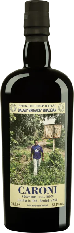 illustration du vin Vélier Molasses Trinidadian Rhum "22 Ans Caroni - Balas Bhaggan Employees 4th Release - Release 2020" 1998 Giftbox