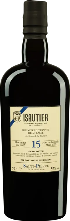 illustration du vin Vélier Rhum Vieux de Mélasse de la Réunion "15 Ans Isautier - Small Batch" Brun 2007 Giftbox