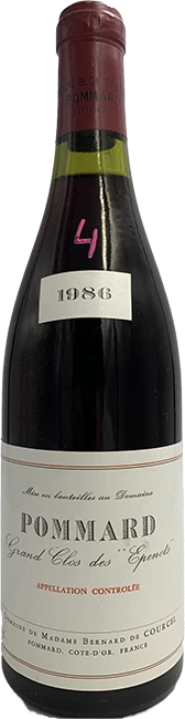 photo Pommard 1er Cru Grand Clos des Epenots Rouge 1986 Domaine de Madame Bernard de Courcel