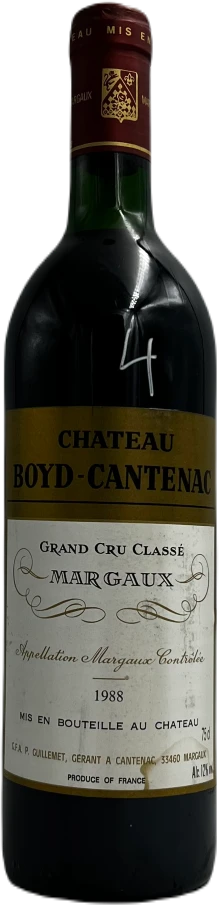 photo Margaux Chateau Boyd Cantenac Rouge 1988