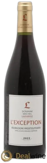 photo du vin Bourgogne Passetoutgrain L&Apos;Exception Lafarge