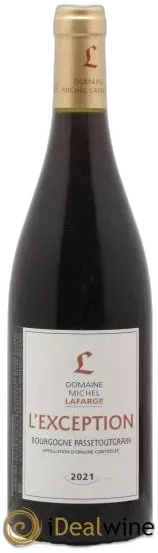 photo du vin Bourgogne Passetoutgrain L&Apos;Exception Lafarge