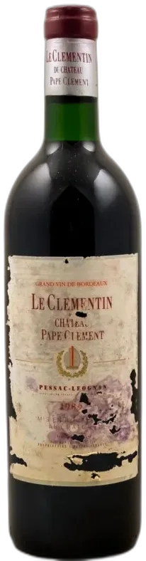 photos du vin Clémentin de Pape Clément Pessac Leognan 1989