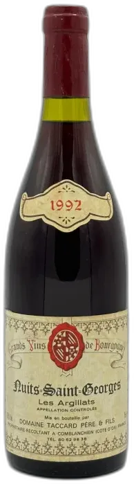 photo du vin Nuits Saint Georges 1992 les Argillats Domaine Taccard Père & Fils