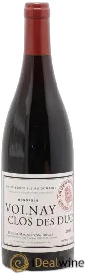 photo du vin Volnay 1er Cru Clos des Ducs Marquis D&Apos;Angerville