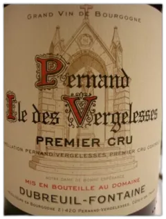 image du vin Pernand Vergelesses 1er Cru Ile des Vergelesses Dubreuil Fontaine