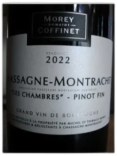 vue du vin Chassagne Montrachet Rouge les Chambres Morey Coffinet